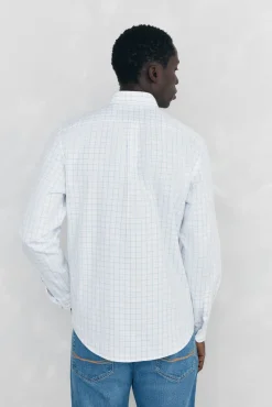 Pedro del Hierro Camisa Brushed Oxford cuadros Azul Outlet