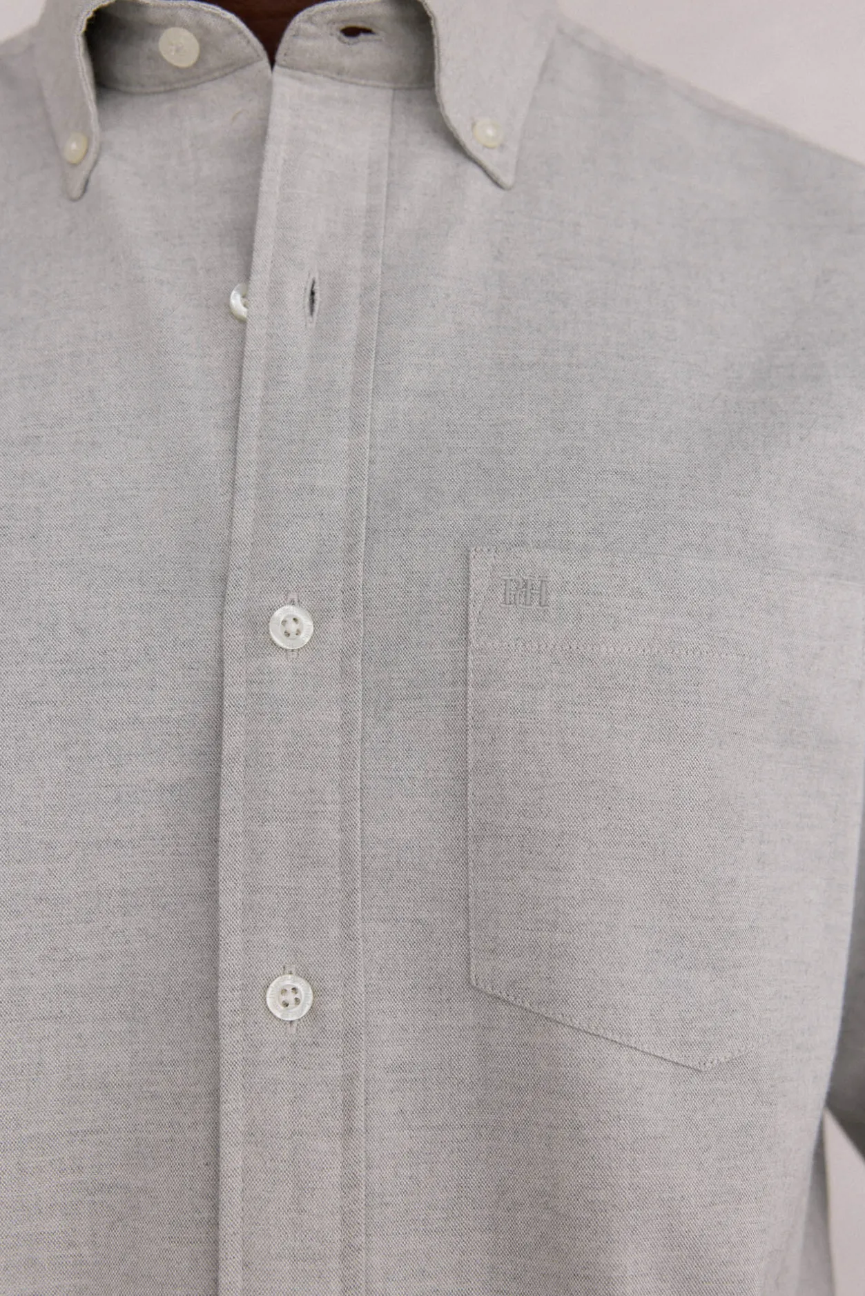 Pedro del Hierro Camisa Brushed Oxford lisa Gris Sale