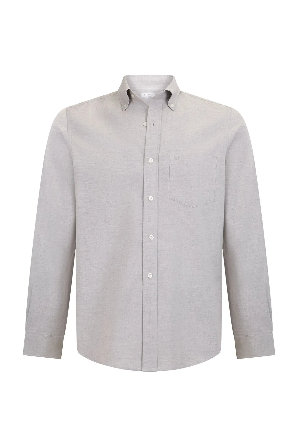 Pedro del Hierro Camisa Brushed Oxford lisa Gris Sale