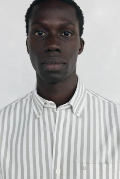 Pedro del Hierro Camisa Brushed Oxford rayas Verde Best