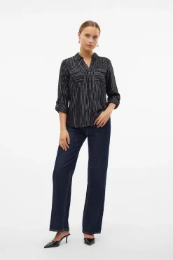 Vero Moda Camisa básica de manga larga Negro Outlet