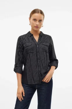 Vero Moda Camisa básica de manga larga Negro Outlet