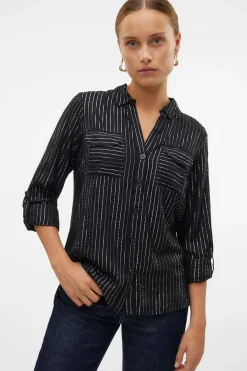 Vero Moda Camisa básica de manga larga Negro Outlet
