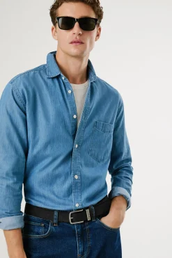 Pepe Jeans Camisa clásica entallada azul New