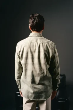 OOTO Camisa cuadro sobretintado Kaki Outlet