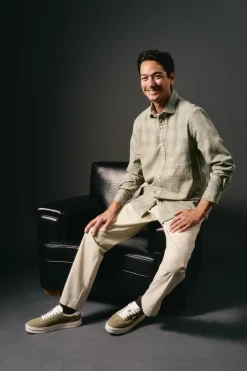 OOTO Camisa cuadro sobretintado Kaki Outlet