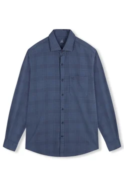 OOTO Camisa cuadro sobretintado Azul marino Clearance