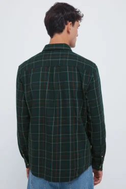 Springfield Camisa cuadro tartán verde Clearance