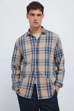 Springfield Camisa cuadro tartán amarillo New