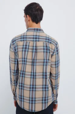 Springfield Camisa cuadro tartán amarillo New