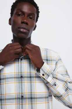 Springfield Camisa cuadros blanco Hot