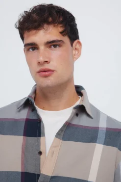 Springfield Camisa cuadros kaki Sale