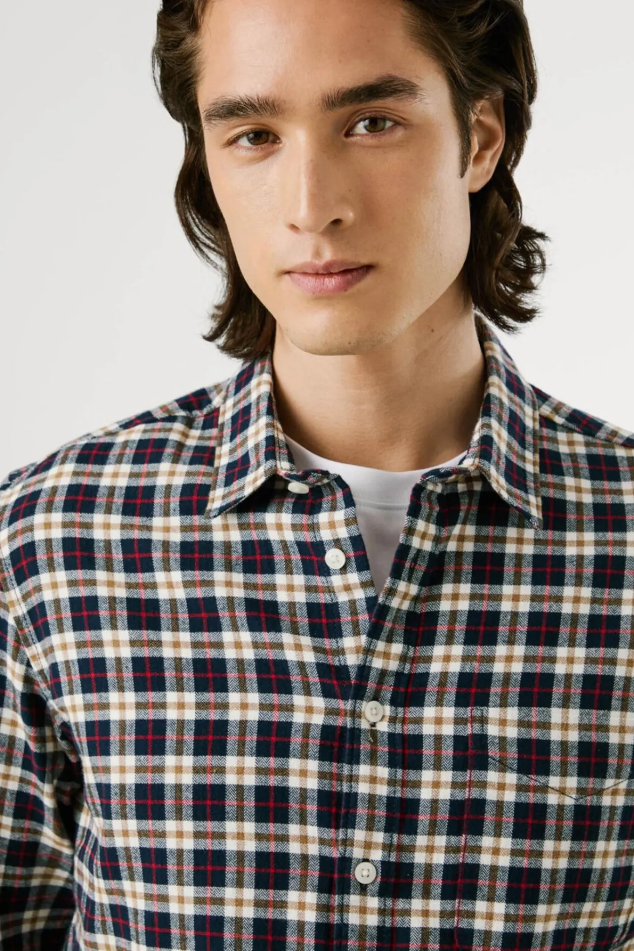 Pepe Jeans Camisa Cuadros Fit Regular azul Discount