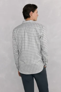 Pedro del Hierro Camisa cuadros franela tejido italiano Gris Best