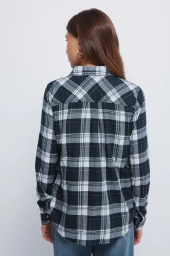 Springfield Camisa cuadros lurex bolsillo verde New