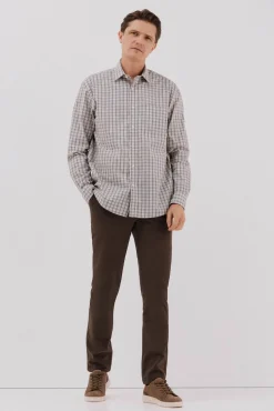 Cortefiel Camisa cuadros popelín Estampado azul Hot