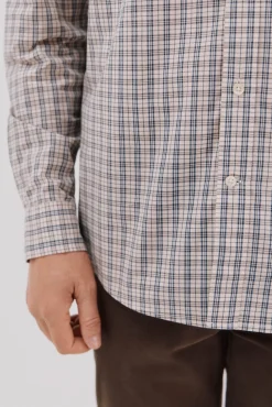 Cortefiel Camisa cuadros popelín Estampado azul Hot