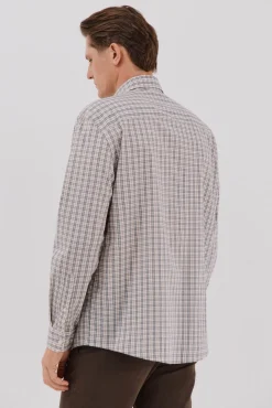 Cortefiel Camisa cuadros popelín Estampado azul Hot