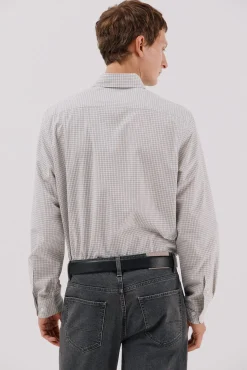 Cortefiel Camisa cuadros popelín Gris Sale