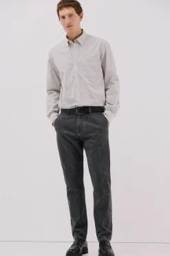 Cortefiel Camisa cuadros popelín Gris Sale