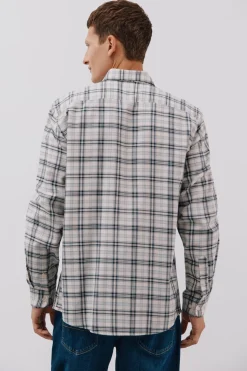 Cortefiel Camisa cuadros Tencel Marfil Hot