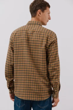 Cortefiel Camisa cuadros Tencel Estampado amarillo New