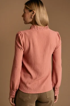 Polín Et Moi Camisa cuello bordado Luzma Rosa New