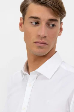 elPulpo Camisa cuello italiano popelin elastico Blanco Sale