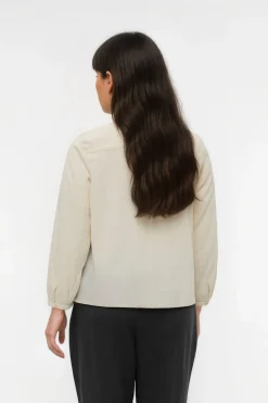 Vero Moda Curve Camisa de algodón de manga larga talla grande Beige Hot