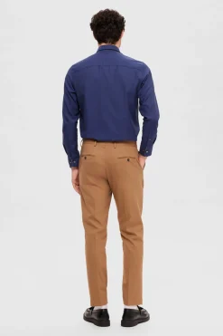 Selected Camisa de algodón orgánico Slim Fit. Azul marino Outlet