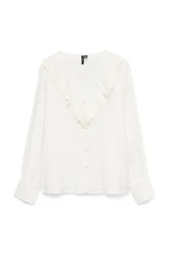 Vero Moda Camisa de cuello volante Blanco Hot
