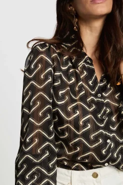 Morgan Camisa de gasa estampada Multicolor Discount