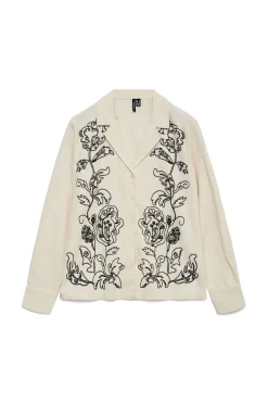 Vero Moda Camisa de lino estampada Beige Hot