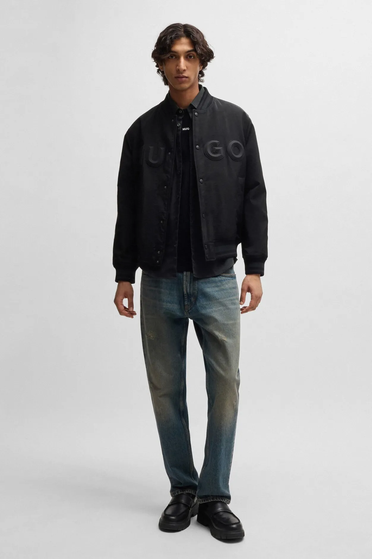 HUGO Camisa de manga larga Negro Best