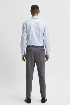 Selected Camisa de manga larga de vestir 100% algodón Azul Sale