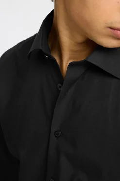 Selected Camisa de manga larga de vestir 100% algodón Negro Online