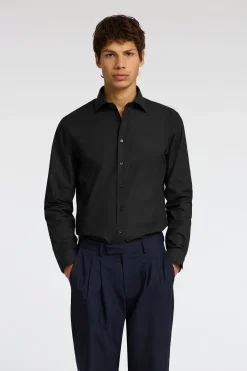 Selected Camisa de manga larga de vestir 100% algodón Negro Online