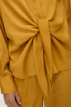 Vero Moda Camisa de manga larga satinada Amarillo Sale