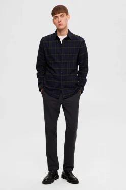 Selected Camisa de manga larga slim fit Azul marino Hot