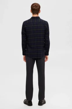Selected Camisa de manga larga slim fit Azul marino Hot