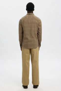 Selected Camisa de manga larga slim fit Marr&oacute;n Clearance