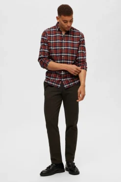Selected Camisa de manga larga slim fit Rojo New