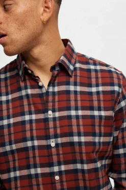 Selected Camisa de manga larga slim fit Rojo New