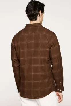 Selected Camisa de manga larga slim fit Marr&oacute;n Online