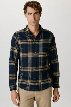Selected Camisa de manga larga slim fit Azul oscuro Outlet