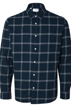 Selected Camisa de manga larga slim fit Azul Clearance