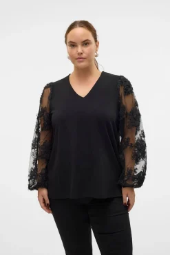 Vero Moda Curve Camisa de manga larga talla grande Negro Best