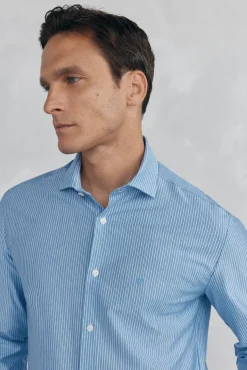 Pedro del Hierro Camisa de punto de rayas Azul New