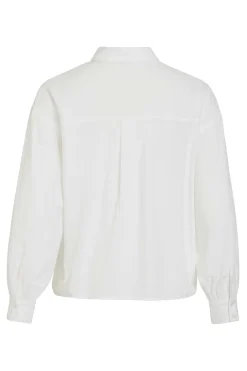 Vila Camisa de viscosa y algodón con encaje Blanco Best