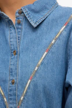 Vero Moda Camisa denim con detalle bordado Azul Best